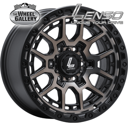 LENSO GRAVEL COPPER TINT + SATIN BLACK LIP 17x9 6/139.7  P20P WHEEL
