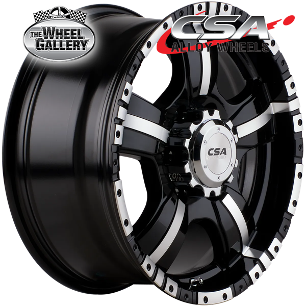 CSA MONSTER GLOSS BLACK MACHINED FACE 16x7 6/114.3  P20 WHEEL