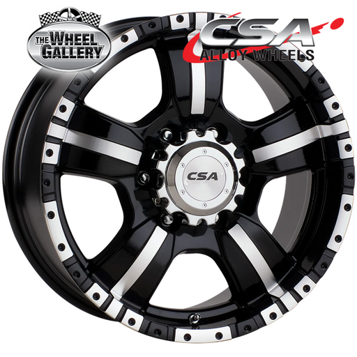 CSA MONSTER GLOSS BLACK MACHINED FACE 16x7 6/114.3  P20 WHEEL