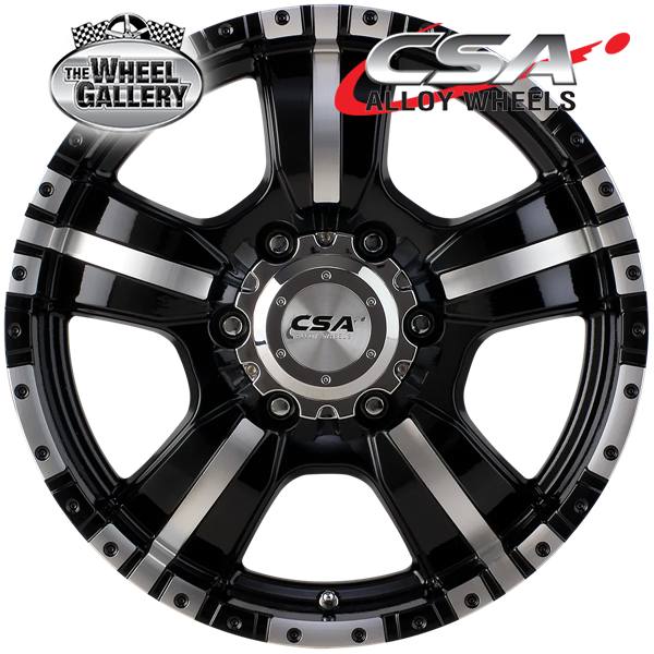CSA MONSTER GLOSS BLACK MACHINED FACE 16x7 6/114.3  P20 WHEEL
