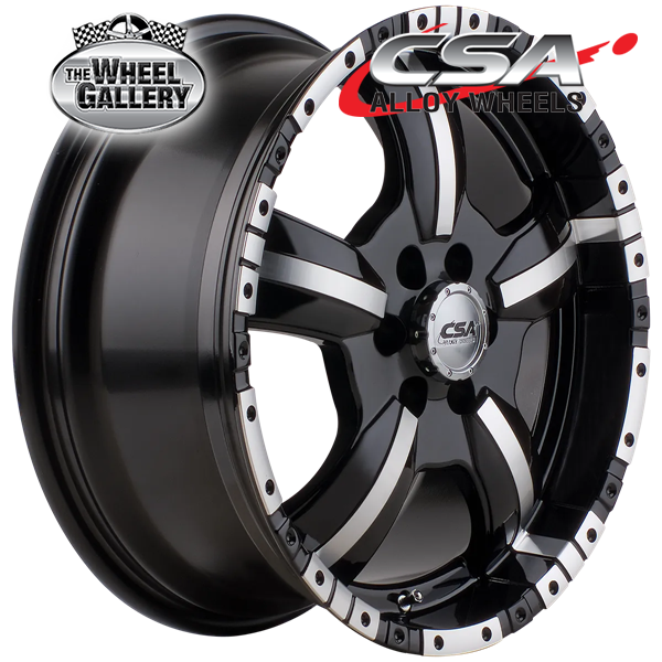CSA MONSTER GLOSS BLACK MACHINED FACE 16x7 6/114.3  P20 WHEEL