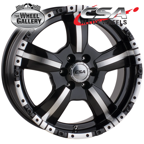 CSA MONSTER GLOSS BLACK MACHINED FACE 16x7 6/114.3  P20 WHEEL