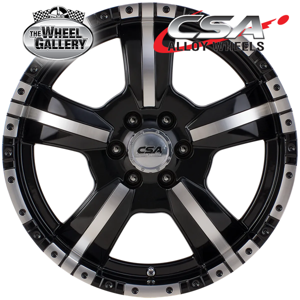 CSA MONSTER GLOSS BLACK MACHINED FACE 16x7 6/114.3  P20 WHEEL