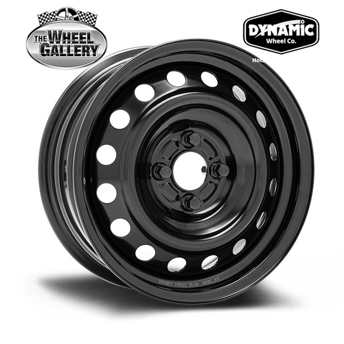 DYNAMIC STEEL WHEELS OEM PLUS BLACK 15x6 4/108  P47 WHEEL