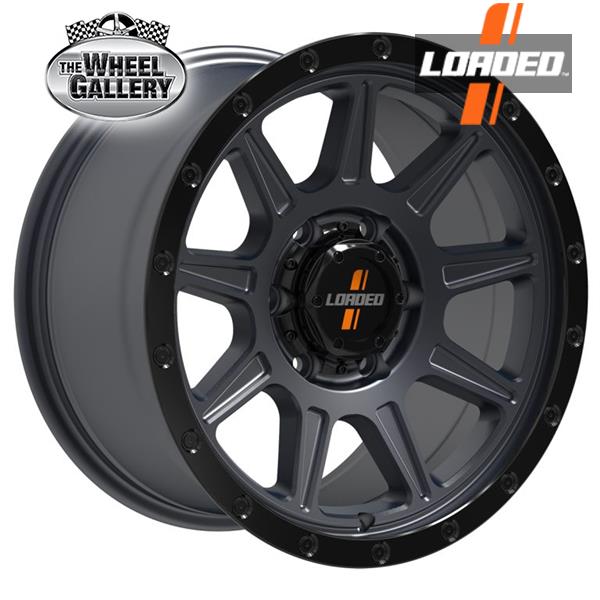 LOADED WHEELS GUNBARREL 1675 GREY / BLACK LIP 17x9 6/139.7  P18P WHEEL