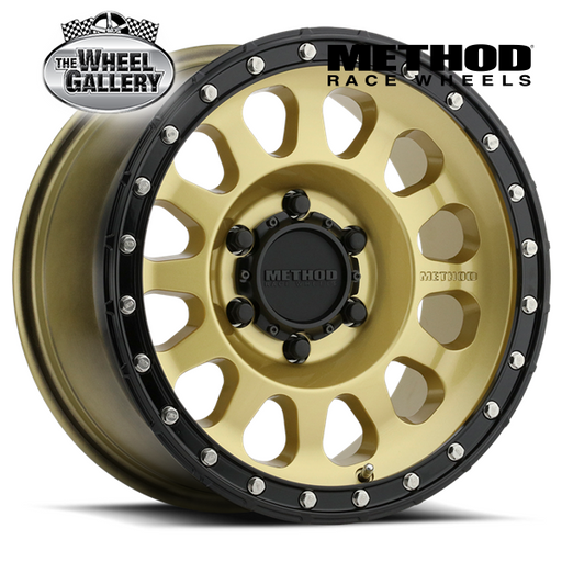 METHOD RACE WHEELS MR315 GOLD - BLACK LIP 17x8.5 6/135  P0 WHEEL