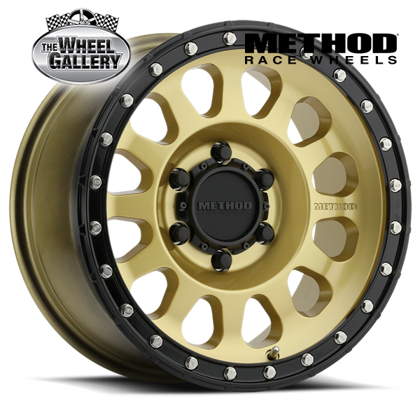 METHOD RACE WHEELS MR315 GOLD - BLACK LIP 17x8.5 6/135  P0 WHEEL