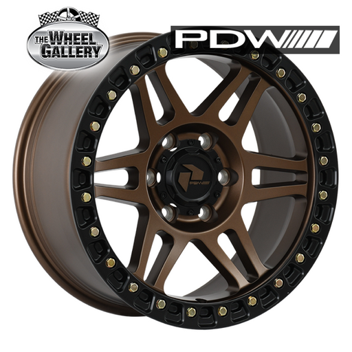 PDW BEAST BRONZE CENTER BLACK LIP 17x8.5 6/139.7  P20 WHEEL