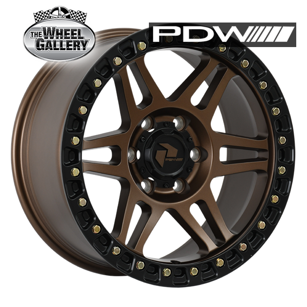 PDW BEAST BRONZE CENTER BLACK LIP 17x8.5 6/139.7  P20 WHEEL