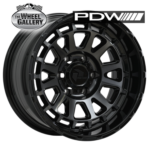 PDW BRUTAL BLACK TINT GLOSS BLACK 17x9 6/139.7  P12 WHEEL