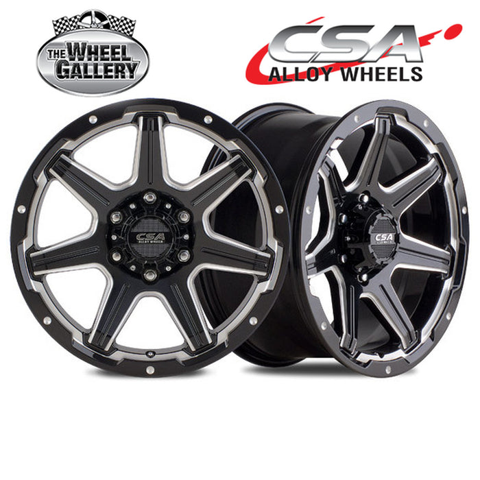 CSA SCORPION GLOSS BLACK MILLED EDGE 17x9 6/139.7  P20 WHEEL