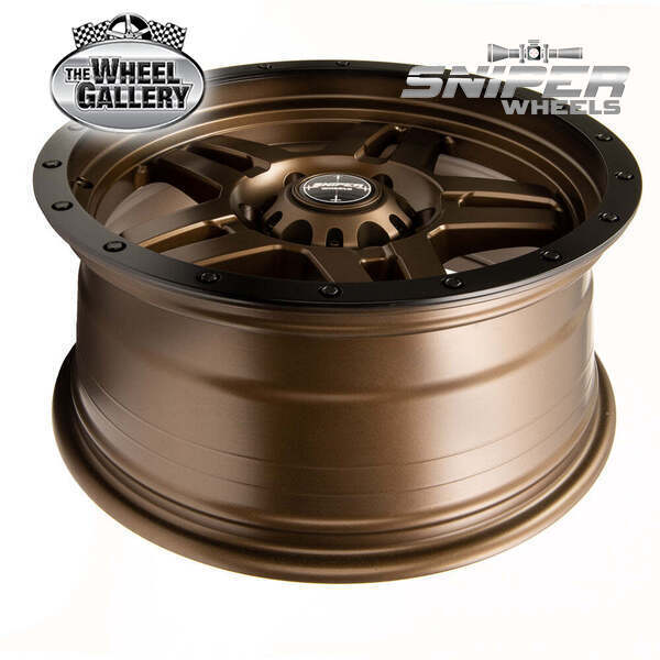 SNIPER WHEELS BARACADE MATT BRONZE / BLACK LIP 9 6/139.70 PP10 WHEEL