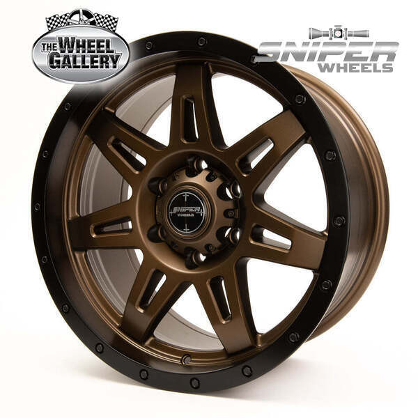 SNIPER WHEELS RECOIL MATT BRONZE / BLACK LIP 8.5 6/139.70 PP20 WHEEL