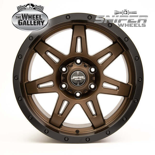 SNIPER WHEELS RECOIL MATT BRONZE / BLACK LIP 8.5 6/139.70 PP20 WHEEL