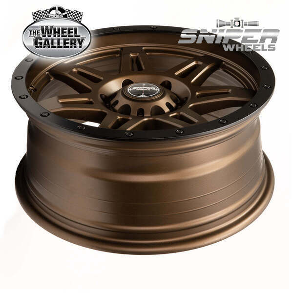 SNIPER WHEELS RECOIL MATT BRONZE / BLACK LIP 8.5 6/139.70 PP20 WHEEL