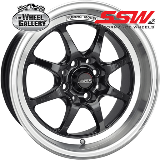 SSW TUNING BLACK / LIP POLISH 15x7.5 4/100  P30P WHEEL