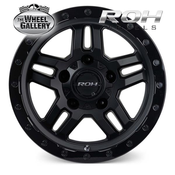 16 Inch Roh Rims ROH HAMMER 16x8 6/139.7 30 MATT BLACK GLOSS LIP — The Wheel Gallery