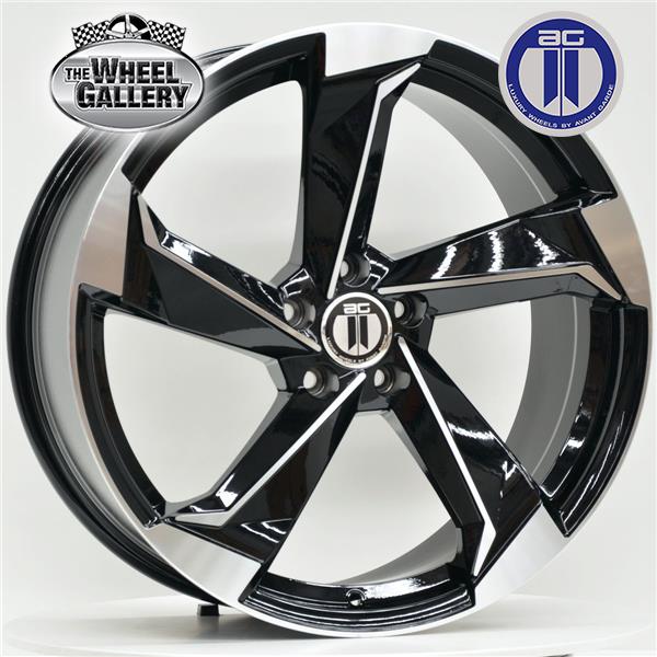 AG ROT2 19x8.5 ET35 5/112 Black Machined Set of 4 Wheels — The Wheel ...