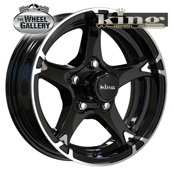 King CHASER-5 14x5 5/114.3 0P Gloss Black - Machined Face — The Wheel ...