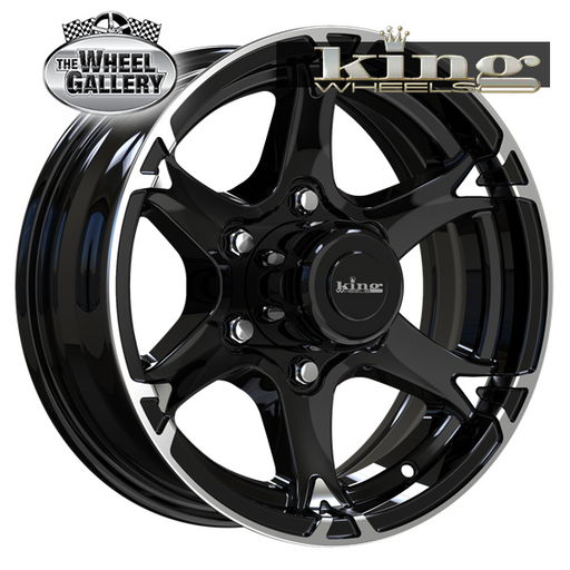KING CHASER-6 GLOSS BLACK - MACHINED FACE 15x6 6/139.7  +0 WHEEL