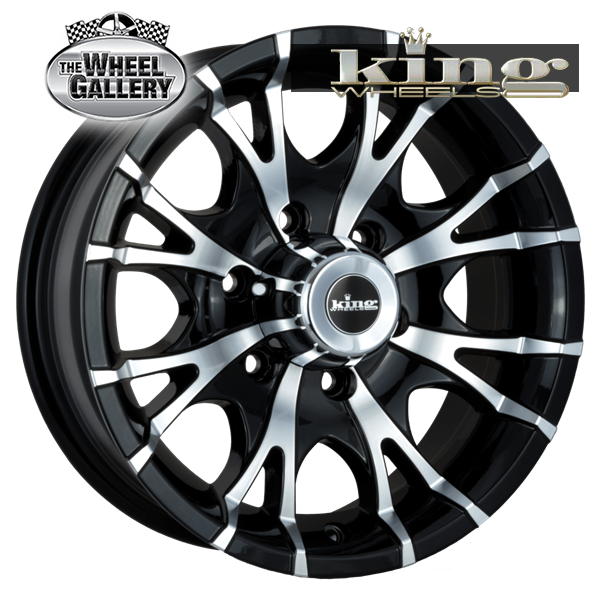 King KT-8 16x6 6/139.7 0P Gloss Black - Machined — The Wheel Gallery
