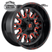 FUEL D612 STROKE GLOSS BLACK RED TINTED CLEAR 18x9 6/135  +1 WHEEL