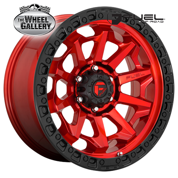 FUEL D695 COVERT CANDY RED BLACK BEAD RING 17x9 5/150  +1 WHEEL